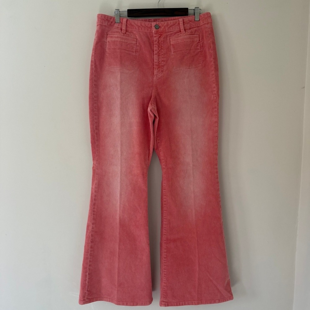 NWT J Crew Vintage Flared Pant in Corduroy Pink Cotton High Rise Flare Leg Sz 32
